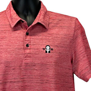 Travis Mathew Polo Shirt 1989 Golf Tee Golfer Golfing Short Sleeve Red M Medium